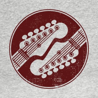 Electric Guitar Headstock Circle Light Theme T-Shirt